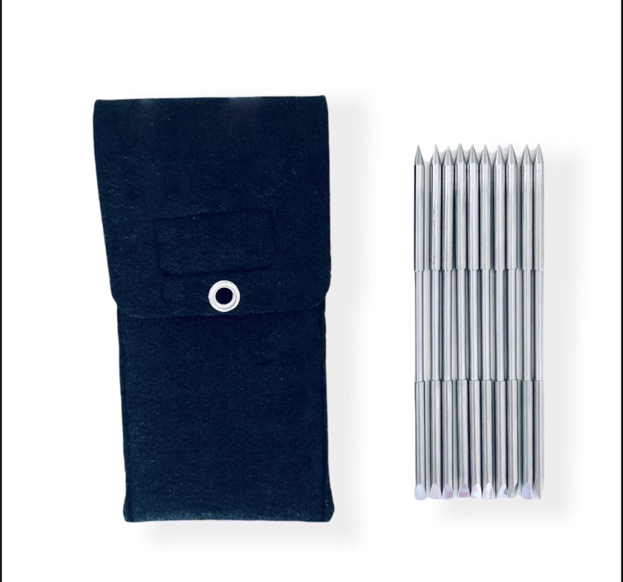 zestaw 10 klawików stalowych + etui do pinoterapii