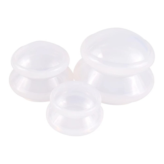 bańki chińskie silikonowe białe zestaw 4 szt do masażu