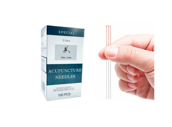 igły akupunkturowe z miedzianym uchwytem zestaw 100 szt