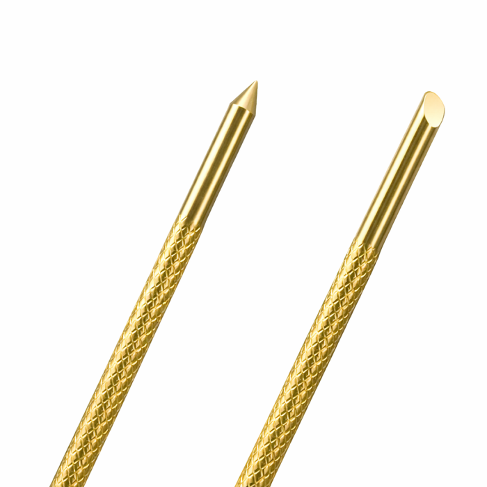 Pin mosiężny moletowany długi