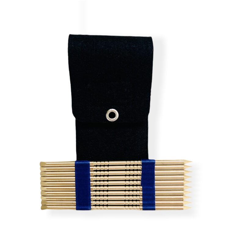 Klawiki mosiężne moletowane PRO 10 szt.+ ETUI