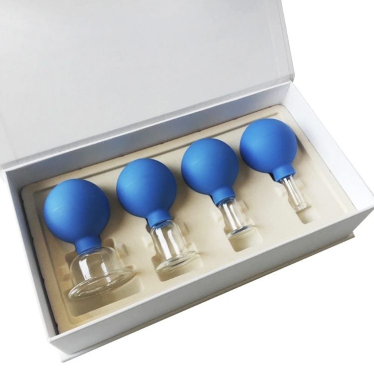 Bańki próżniowe do masażu twarzy i ciała 4 szt. NIEBIESKIE