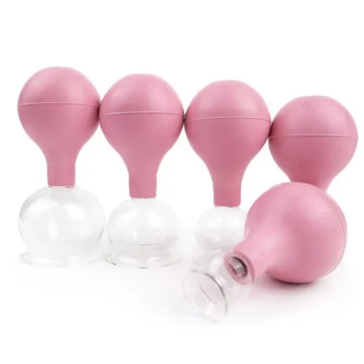 Bańki szklane z gruszką zestaw 5 szt. różowe