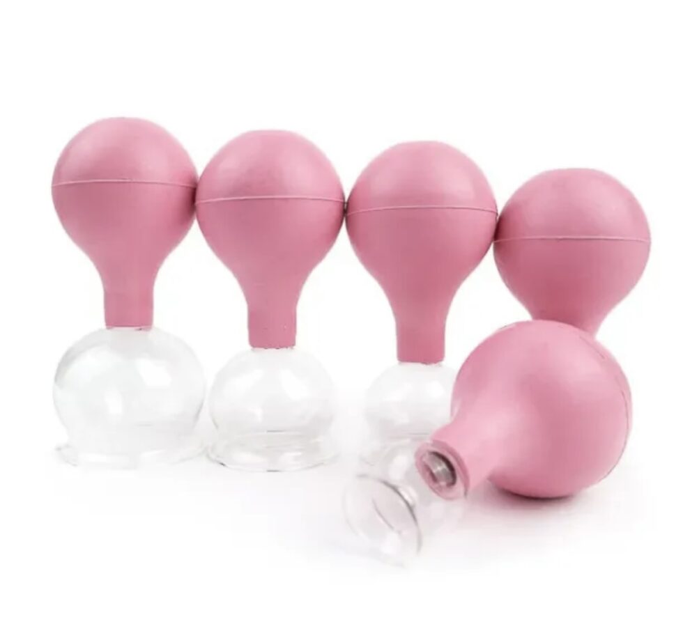 Bańki szklane z gruszką zestaw 5 szt. różowe