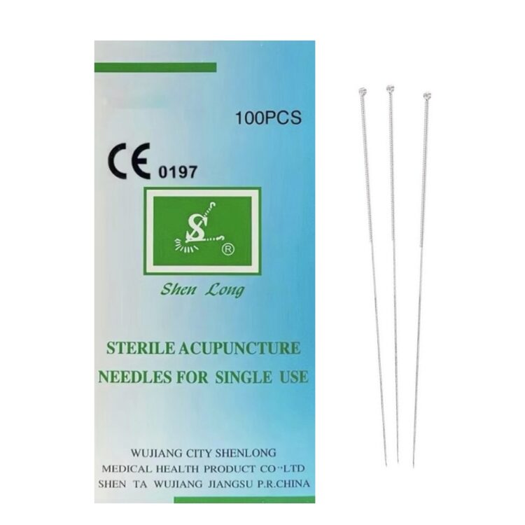 Igły do akupunktury z posrebrzanym uchwytem 100 szt. SILIKONOWANE