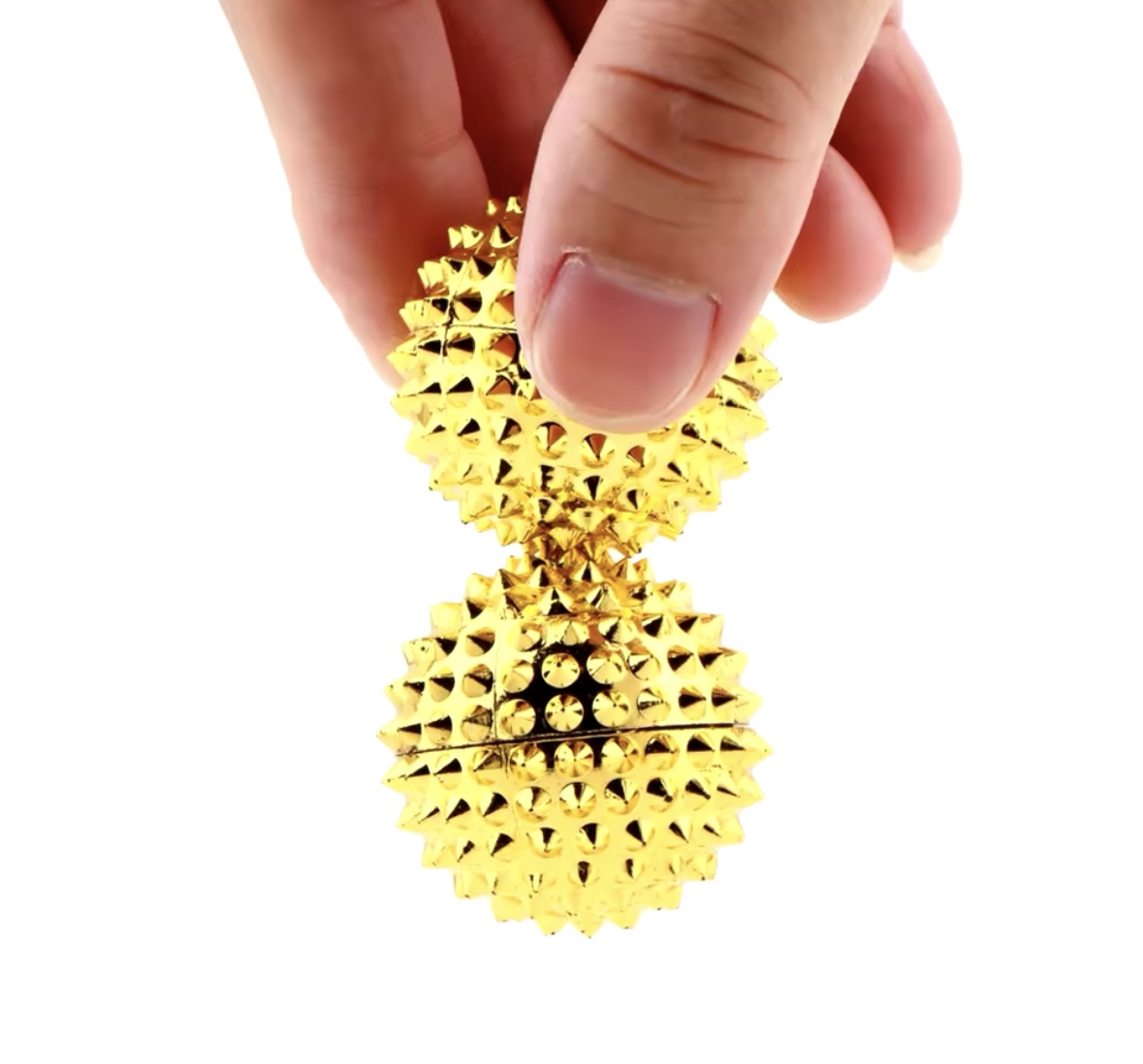 su jok Złote kulki magnetyczne do masażu akupresury trzymane w dłoni – 2 sztuki wspierające relaks, poprawę krążenia i redukcję napięcia mięśni
