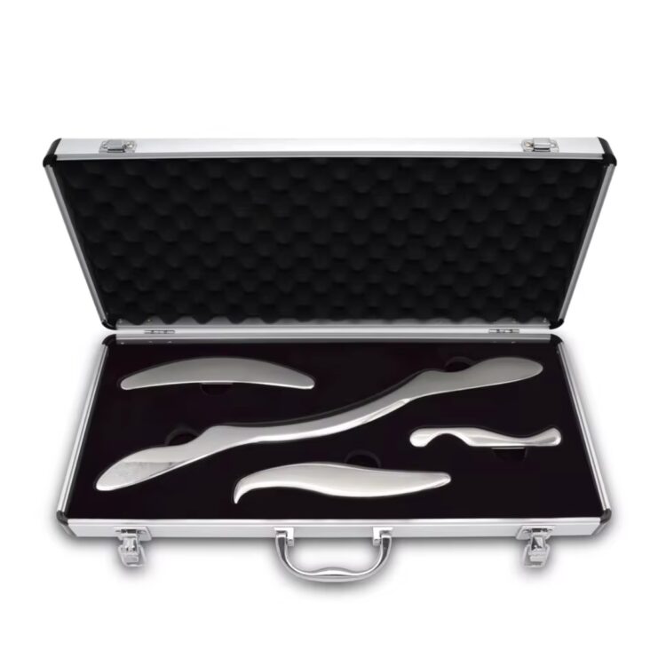 Zestaw katów noży gua sha – 4 sztuk w eleganckiej walizce
