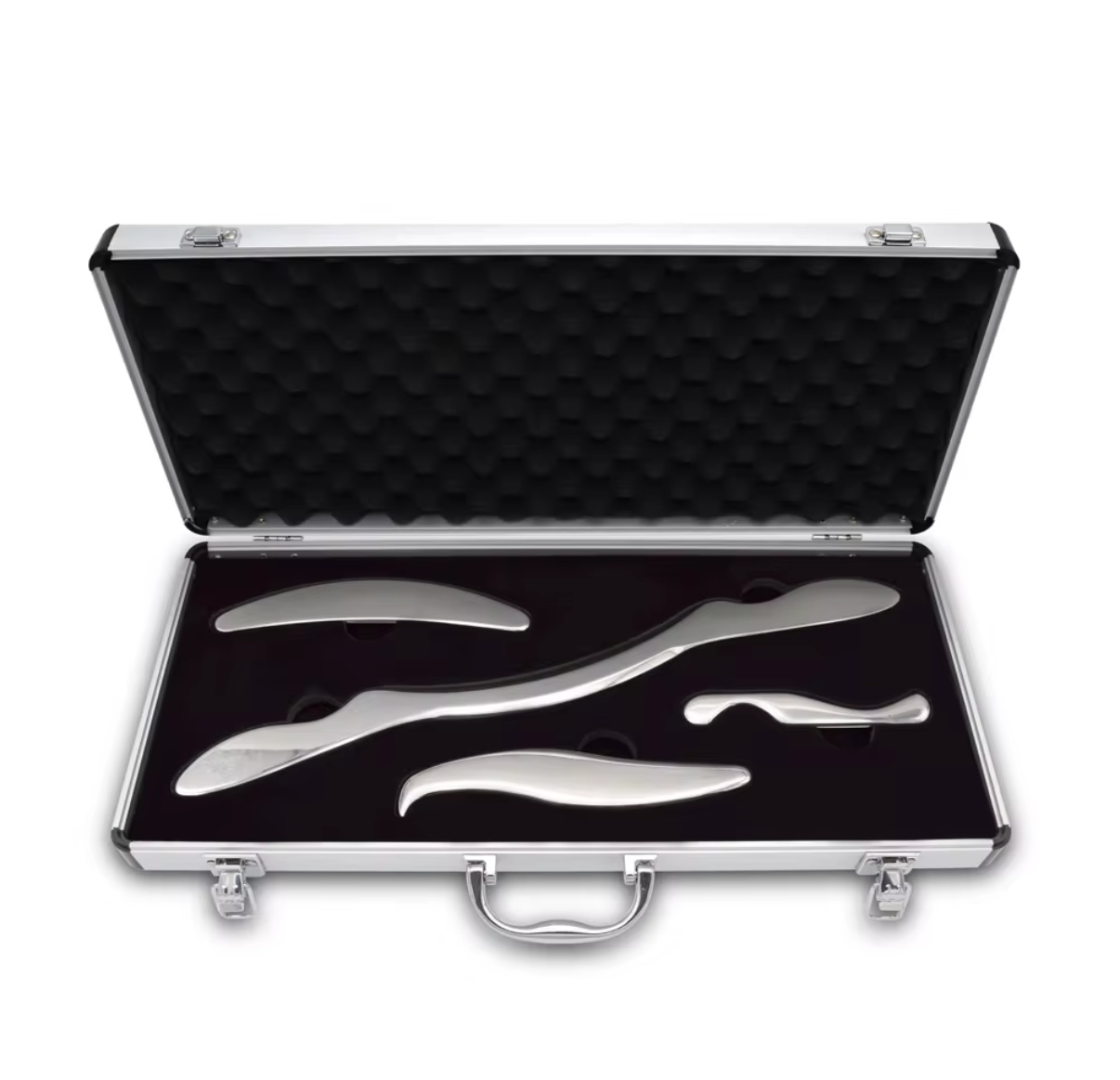 Zestaw katów noży gua sha – 4 sztuk w eleganckiej walizce Zestaw katów noży gua sha – 4 sztuk w eleganckiej walizce