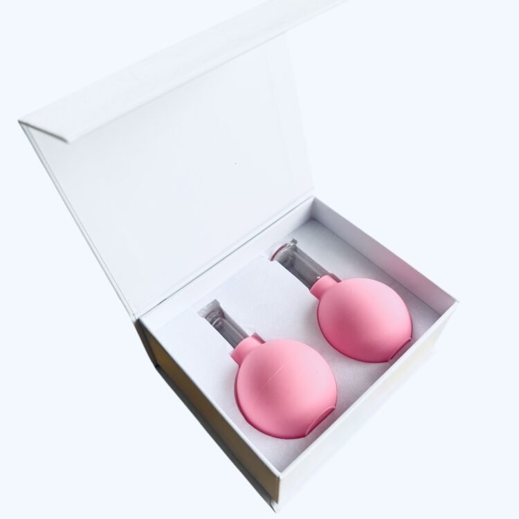 Bańki do masażu twarzy z gruszką zestaw 2 sztuki